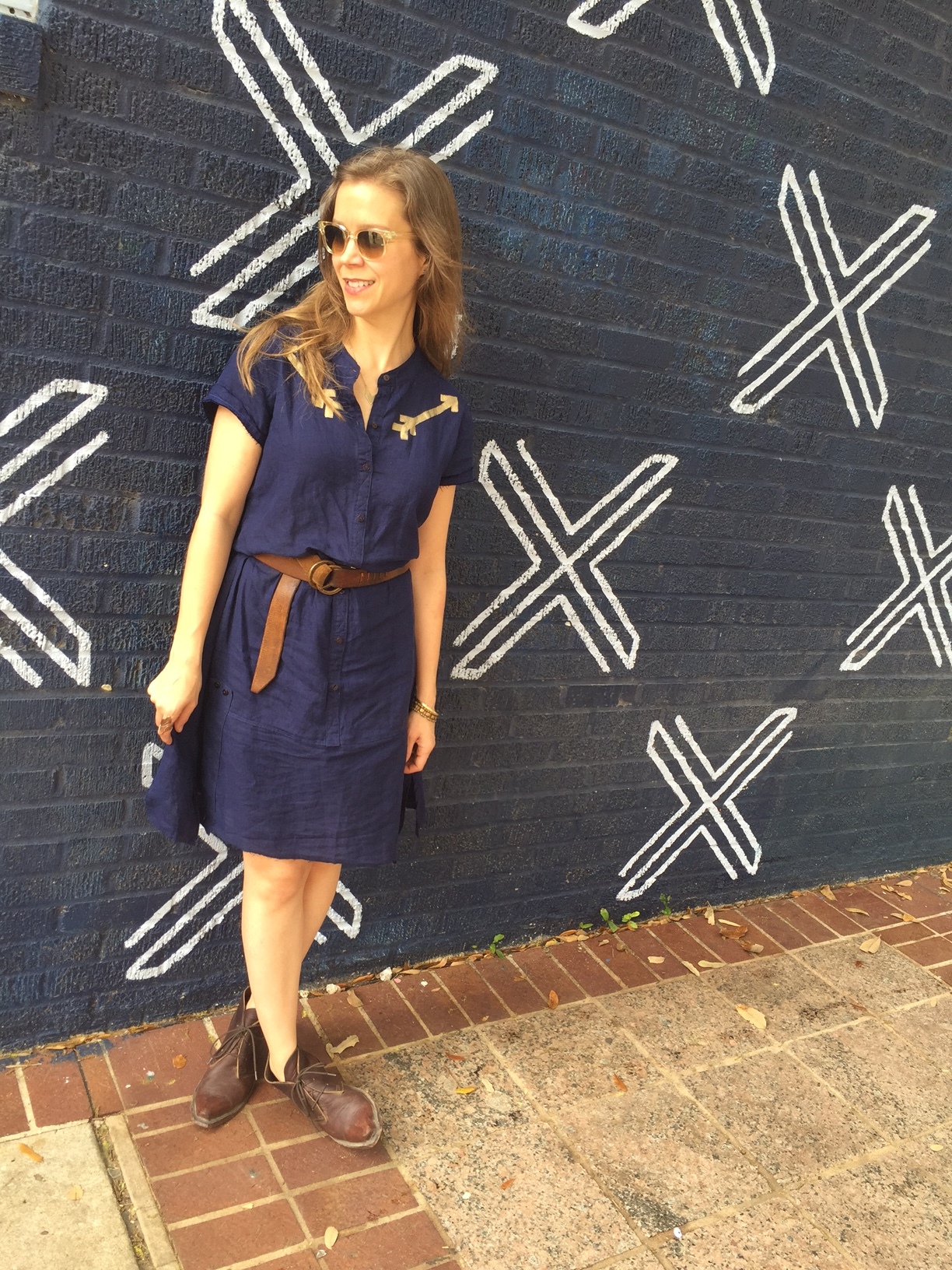 I made this dress from a button down shirt. Boots by Cobra Rock.