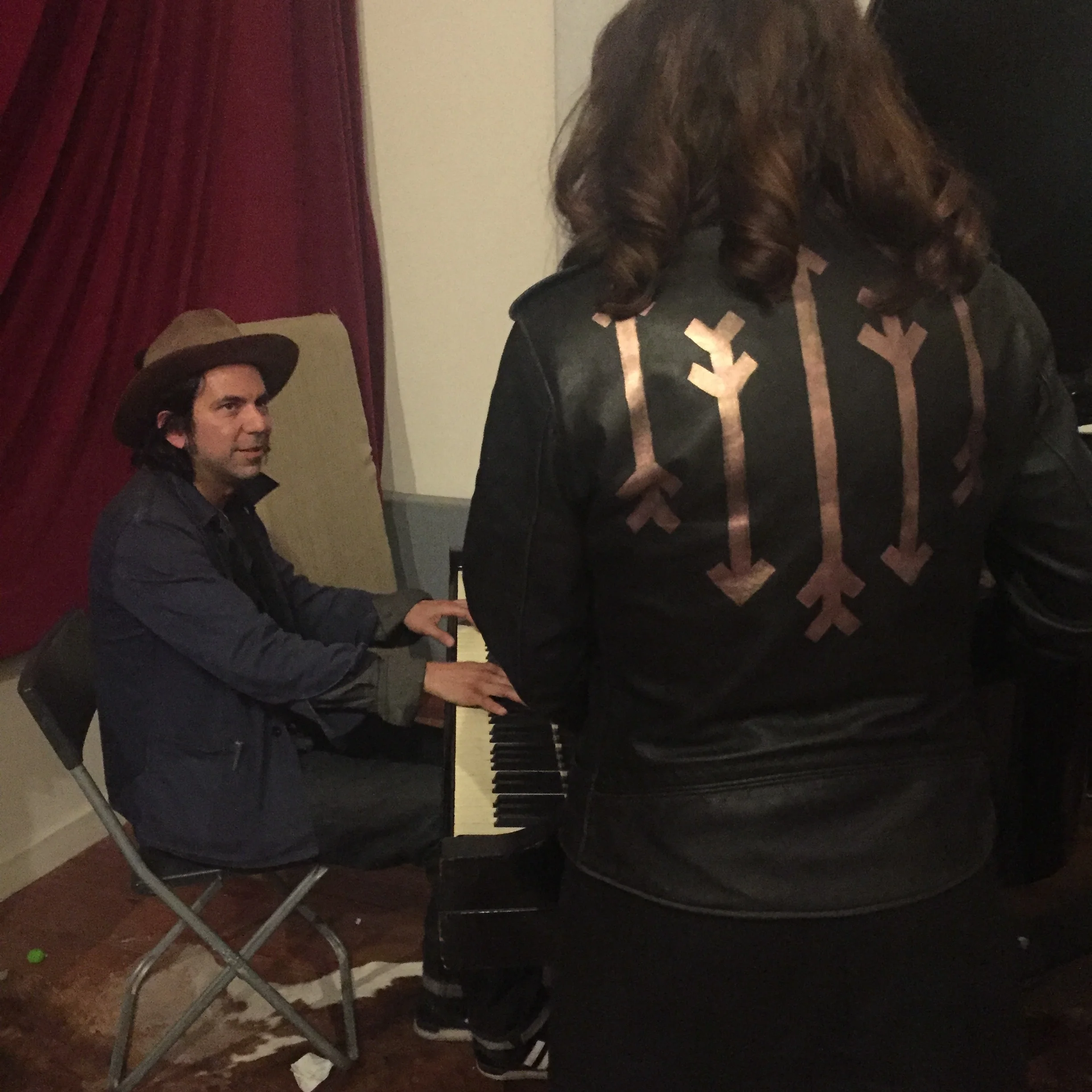 Leather jacket hand-painted for singer Cindy Wasserman