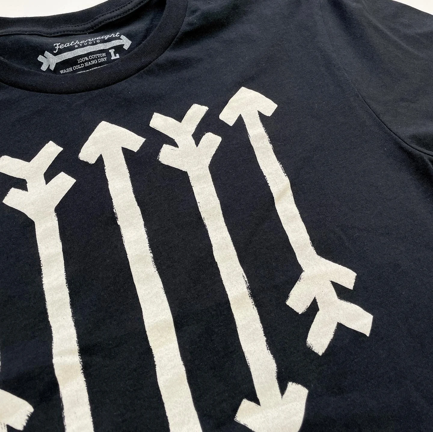 Featherweight Studio Arrow Tee 100% Cotton in Vintage Black