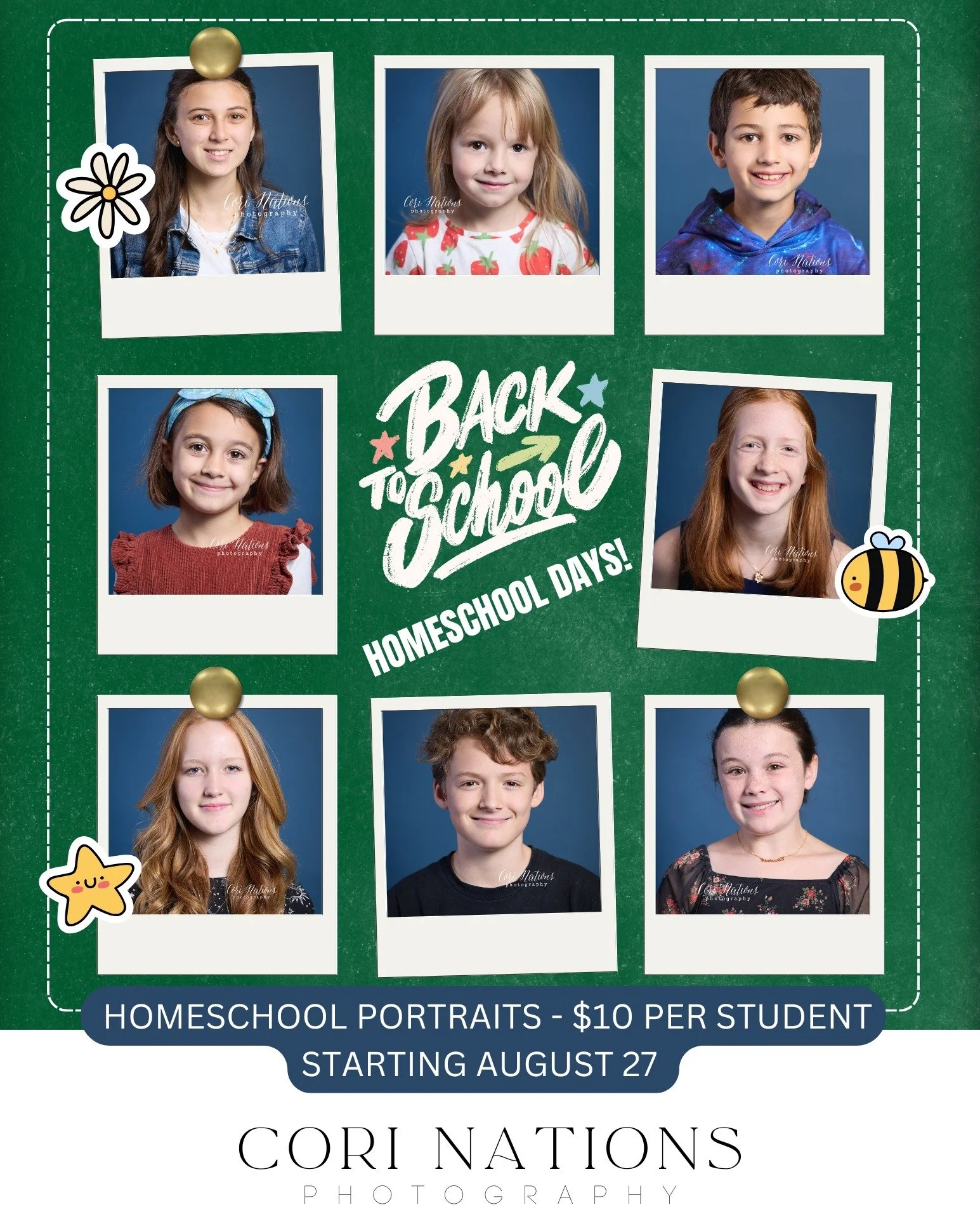 HOMESCHOOL DAYS! Starting August 27th. You can find more information on my website under pricing or go here: https://book.usesession.com/s/TmsLyM1QUx