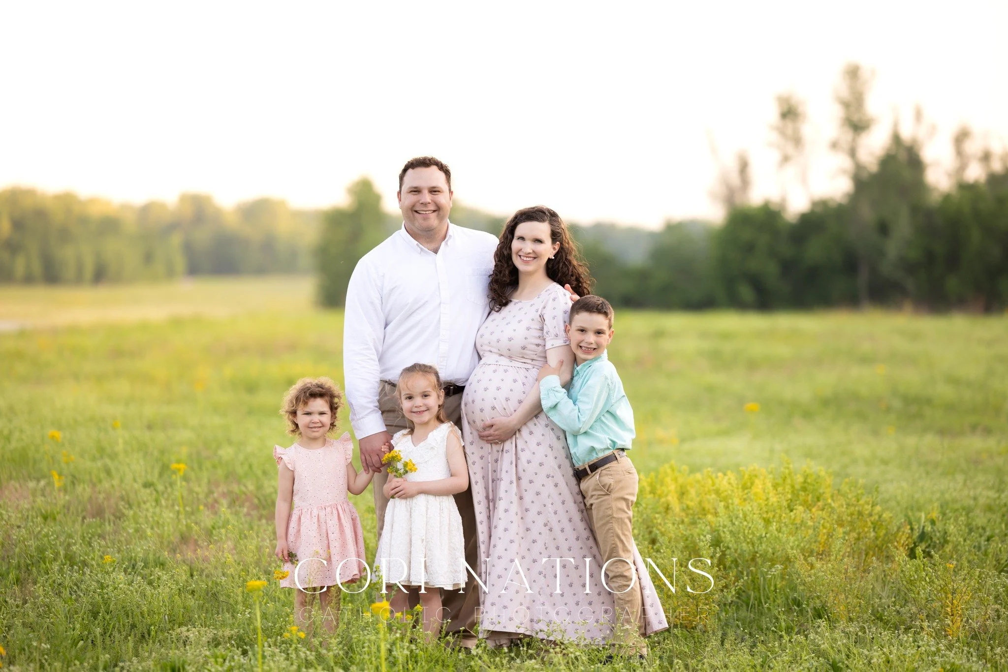 A little sneak peek from this beautiful maternity session.  The perfect combination&mdash;thoughtful wardrobe choices, a gorgeous spring location, and a family full of joy made this session so effortless. Soft colors, sweet smiles, and little hands r