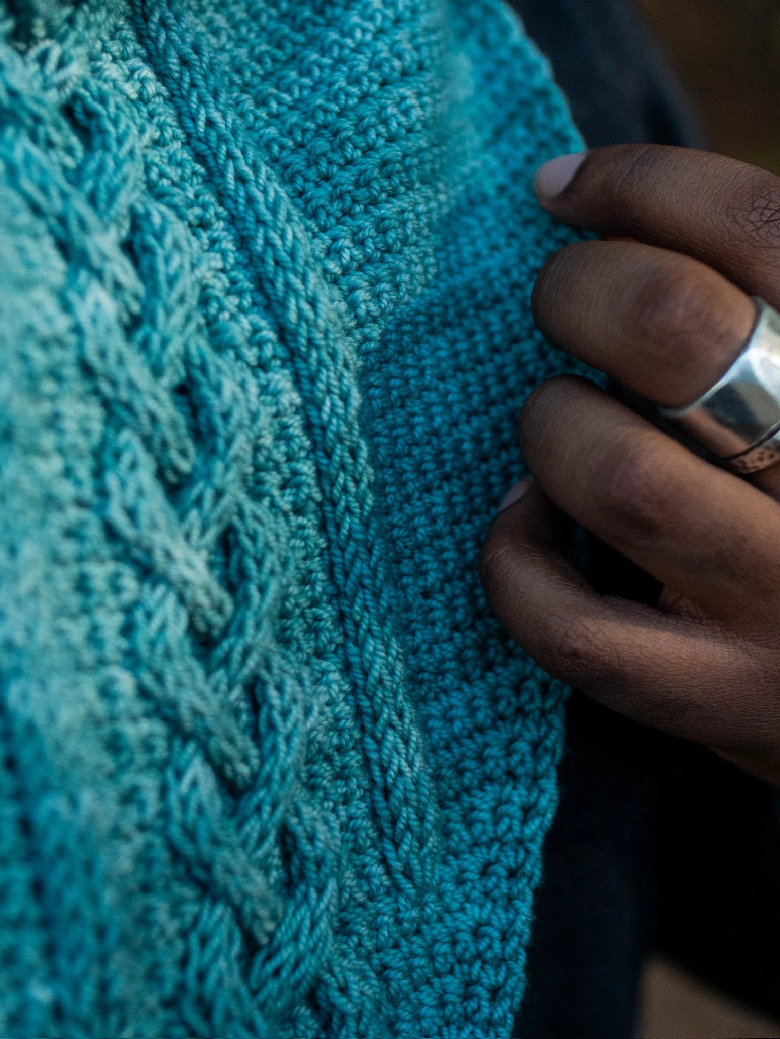 Crochet Cables Bandana Cowl 3.JPG