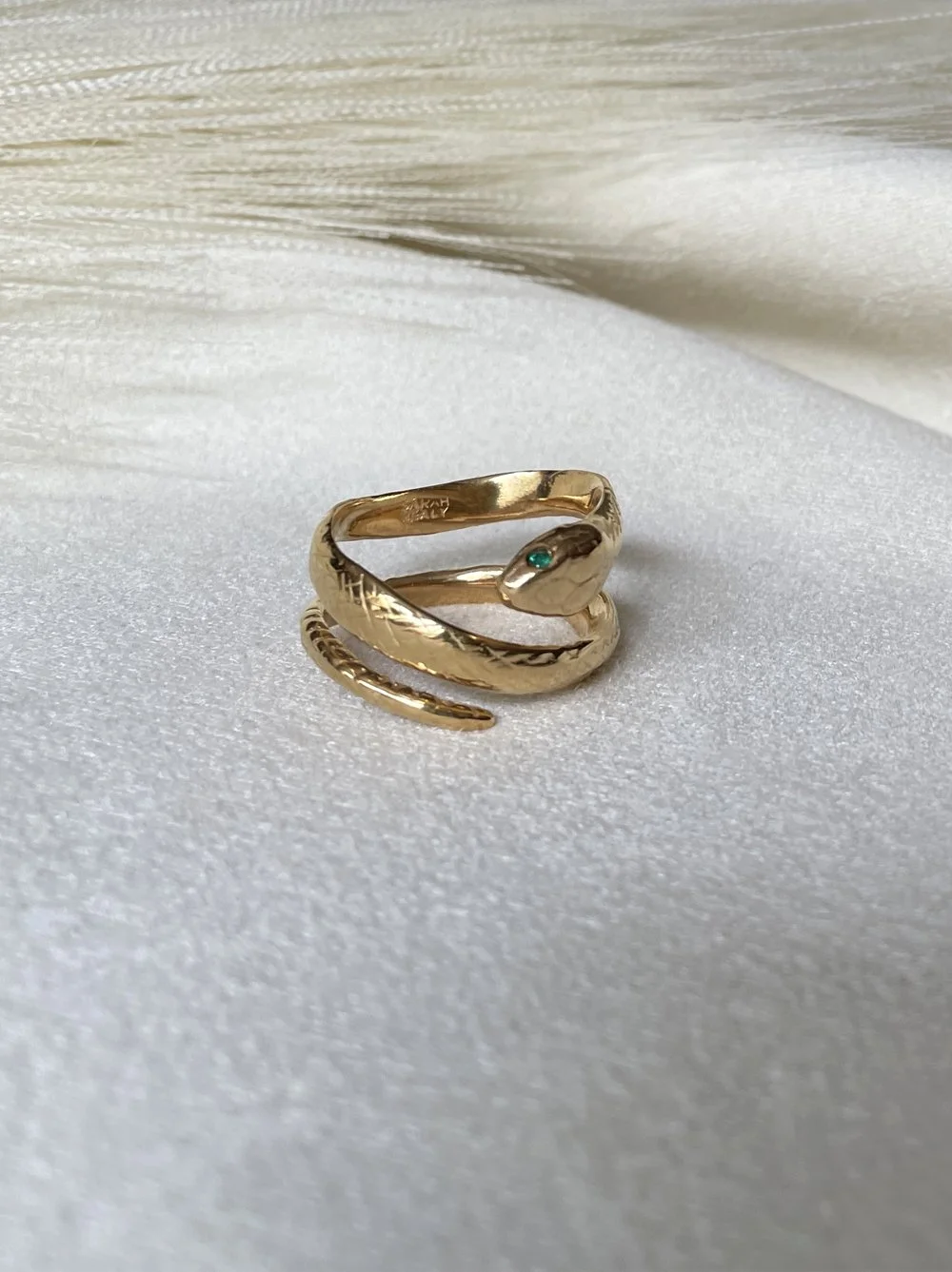 Serpent Coil Ring With Stones