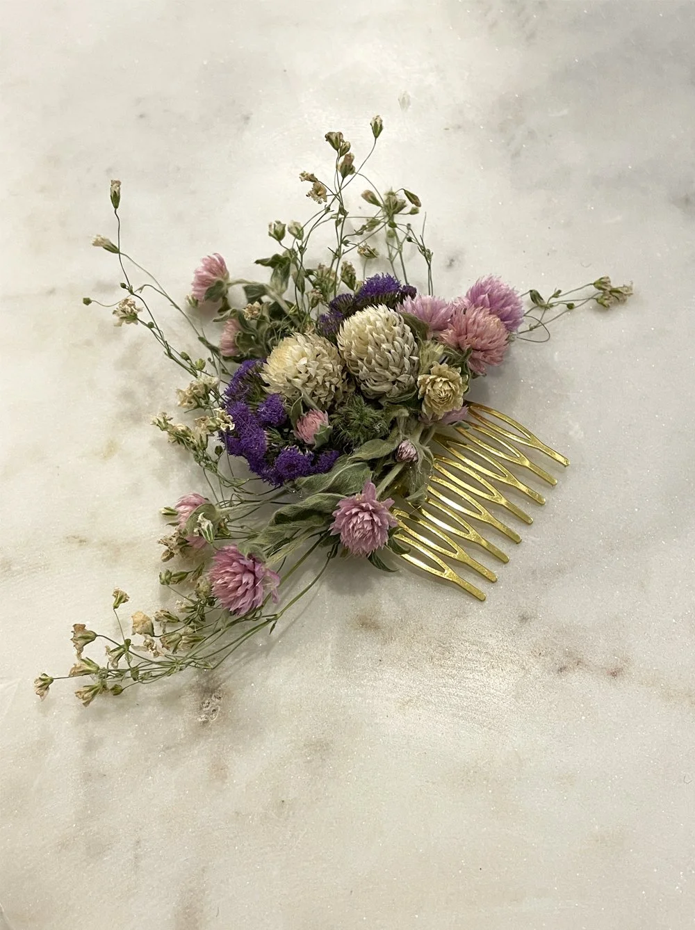 Everlasting Flower Hair Comb