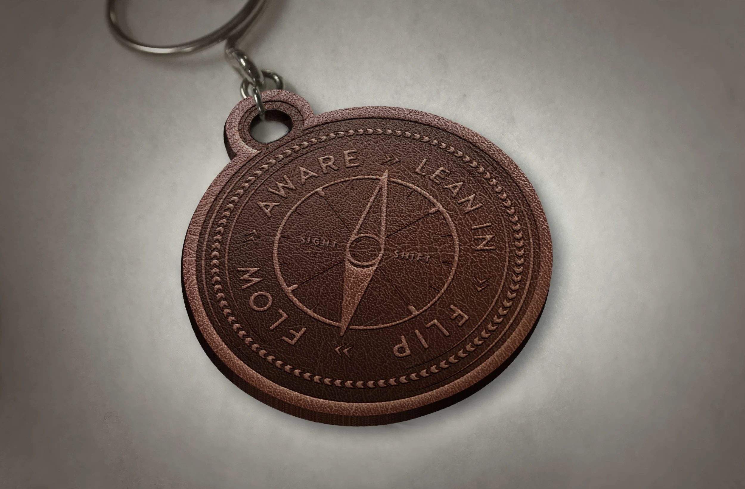 Leather keychain mockup