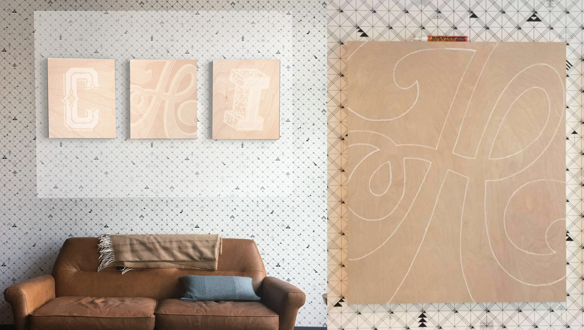 Digitally projected and partially traced design