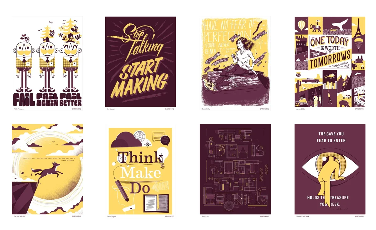 Designs from Baron Fig's Poster Project