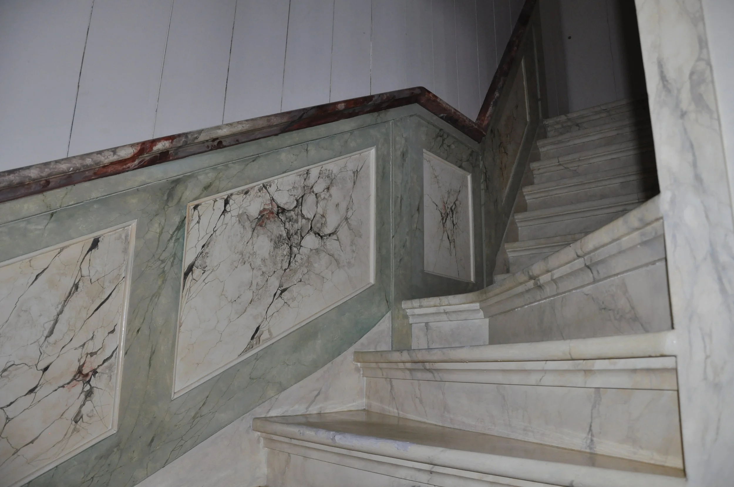 Beautiful marble painting on wood by Helmer Hut.