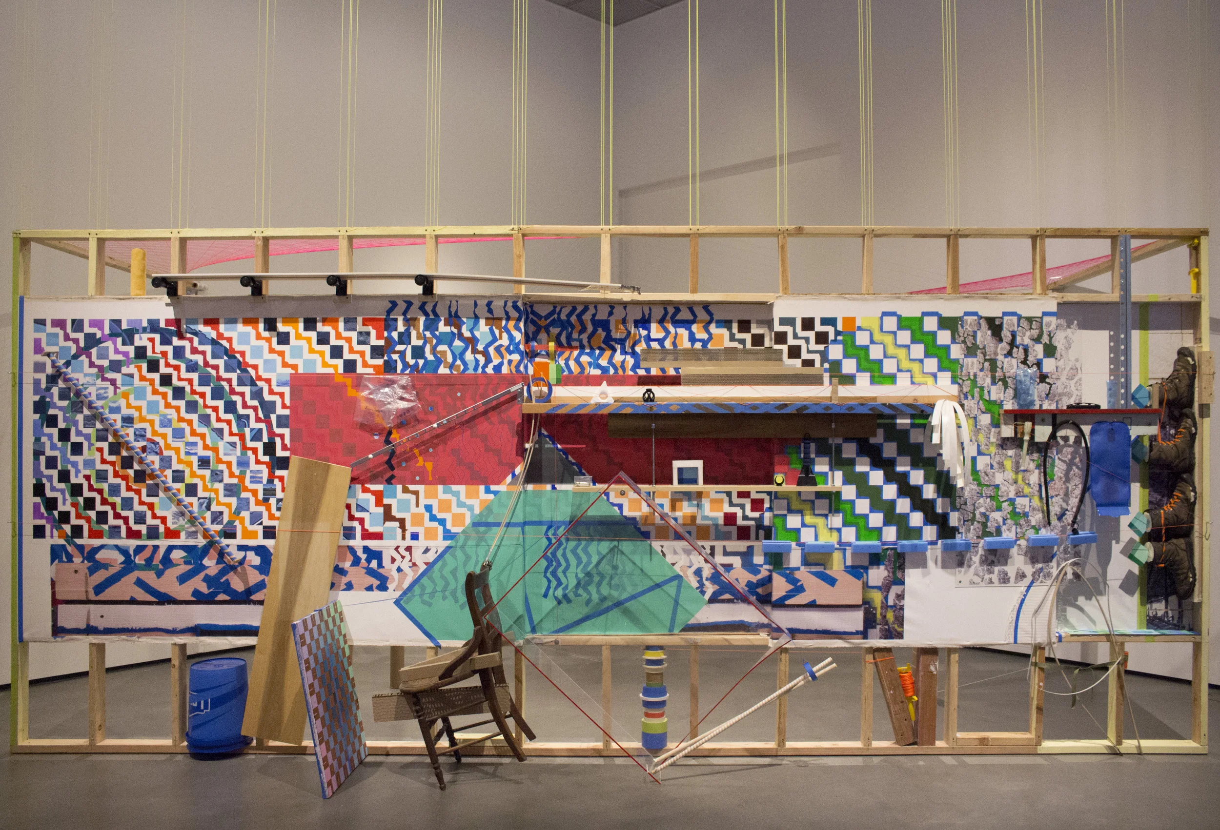 X-Country (front) Mixed Media 18' x 17' x 12' 2017 Installation at Manetti Shrem Museum of Art