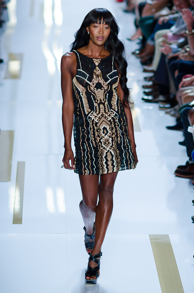 Naomi Campbell (who was recruited at 15) walks the runway at the Diane von Fürstenberg Spring/Summer 2014 show at New York Fashion Week, September 2013. Photo by Christopher Macsurak