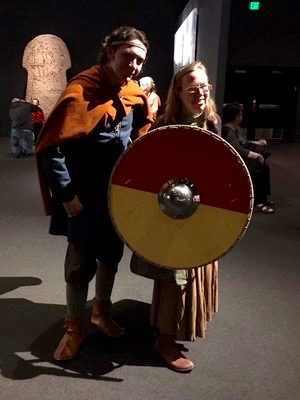 CS Peterson gets some pointers on sheildcraft from the local Jarl