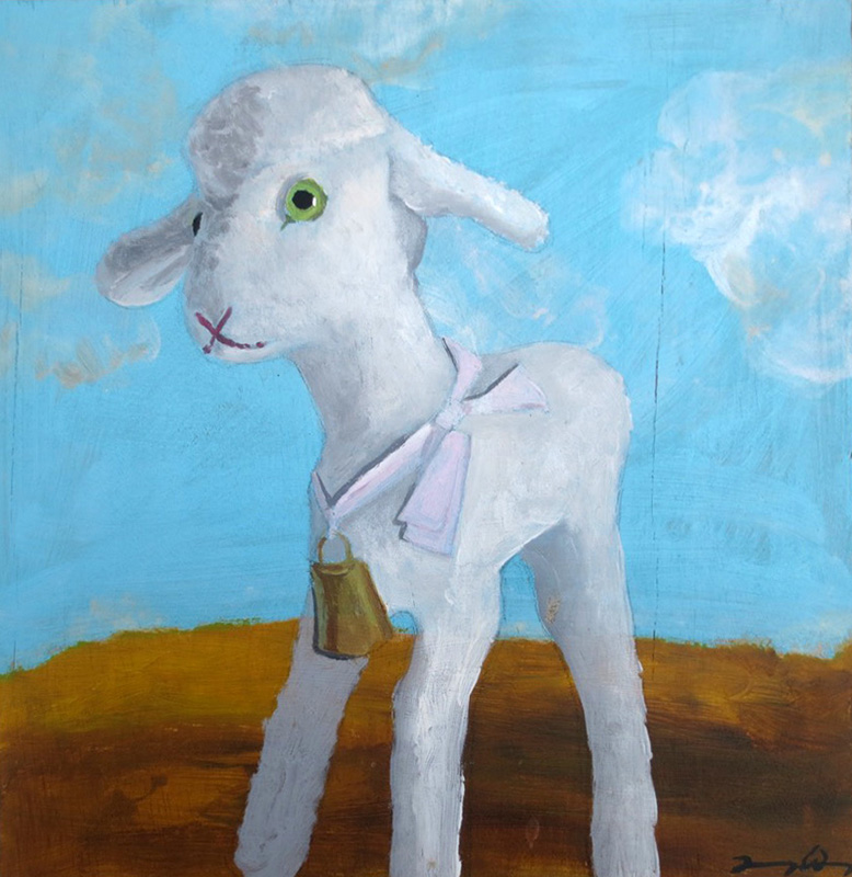   Lamby   acrylic on board  10” x 10”  private collection   