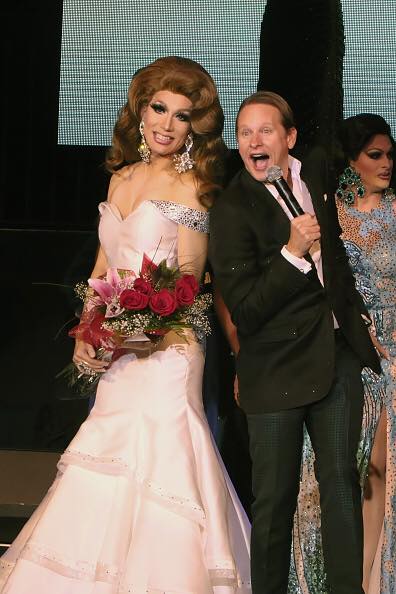 with Carson Kressley after being announced 'First Runner-Up'