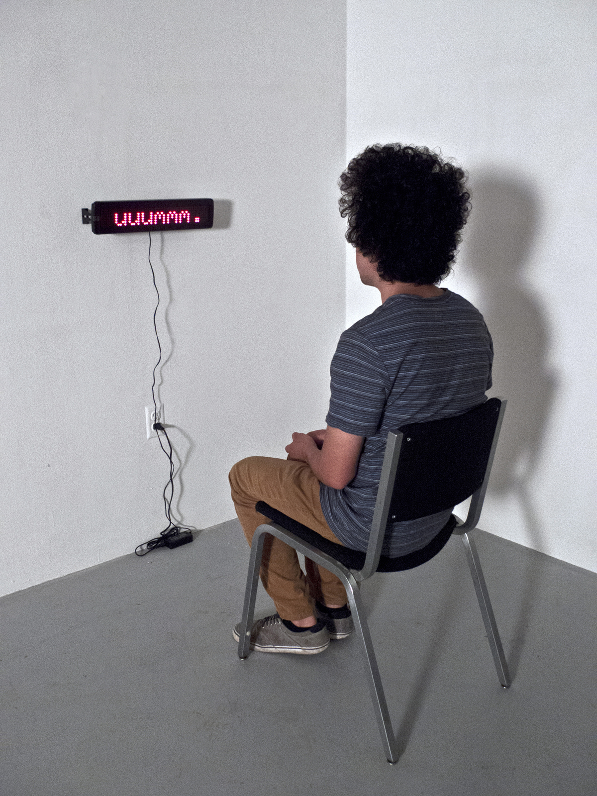    ummm…    Digital LED Sign and Chair   48” x 48” x 48”   2011 (1 of 3)  