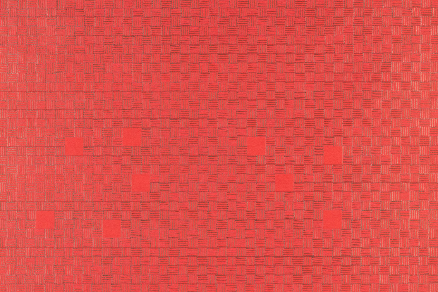   September: Red Grid Weave  (Detail) Graphite on Construction Paper 8” x 11 ½” each (42” x 42” installed) 2018 