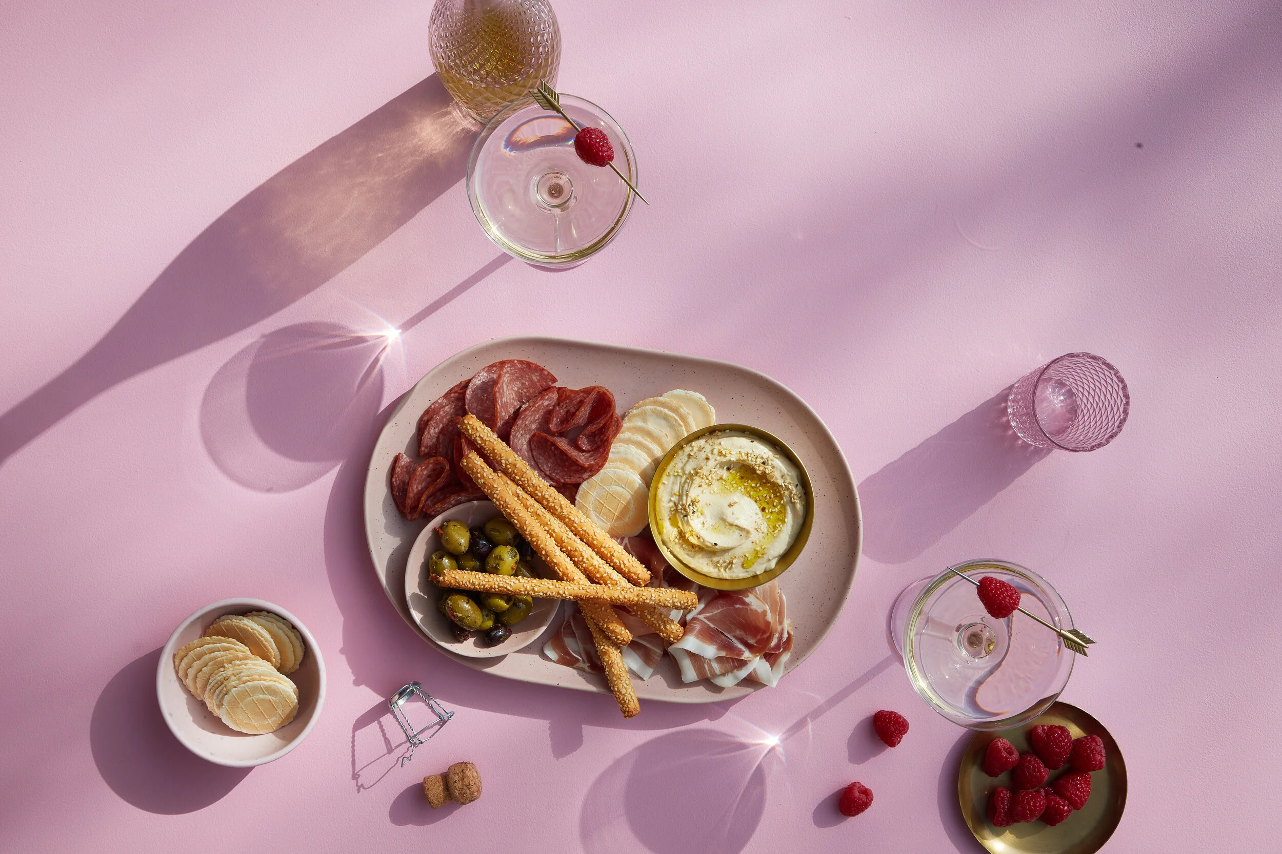 Glassware hire Melbourne for food photography styling