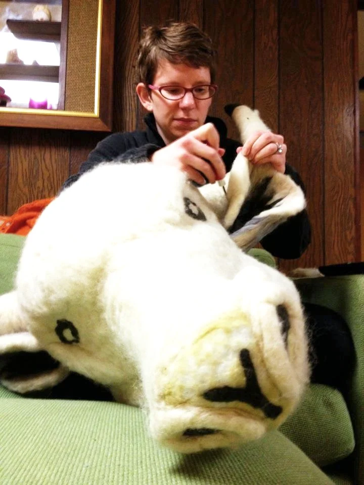 I need to refer back to this image when I am feeling like I just can’t even, as the kids say. I made a GIANT yak head, while in the very early, very pukey stages of making a human being, because of a nudge and a weird idea.
