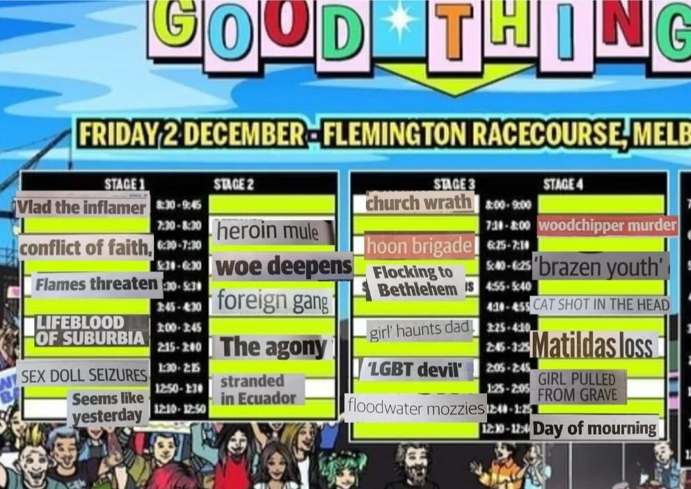 @goodthingsfestival set times are out and it is CLASH CITY! Heroin Mule and Woodchipper Murder at the same time!? Who the FUCK put Woe Deepens and Brazen Youth on at 530!? I'm gonna need to figure out how to clone myself before December. Have you guy