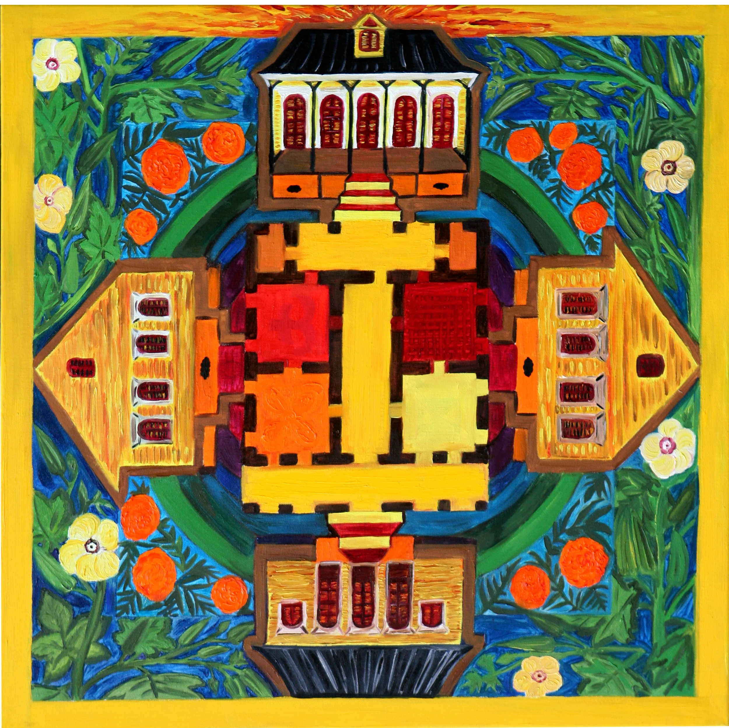 Center Hall Cottage (Marigolds and Okra).jpg