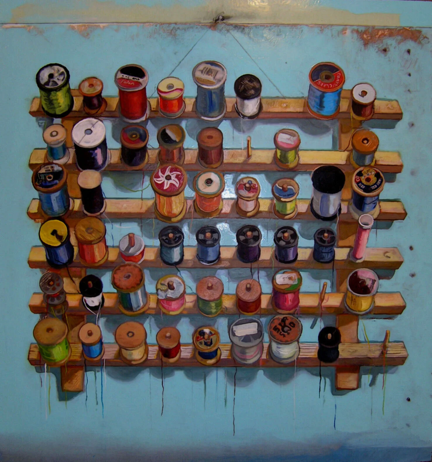 Irma's Spools, 2009
Oil paint on panel
Personal Collection