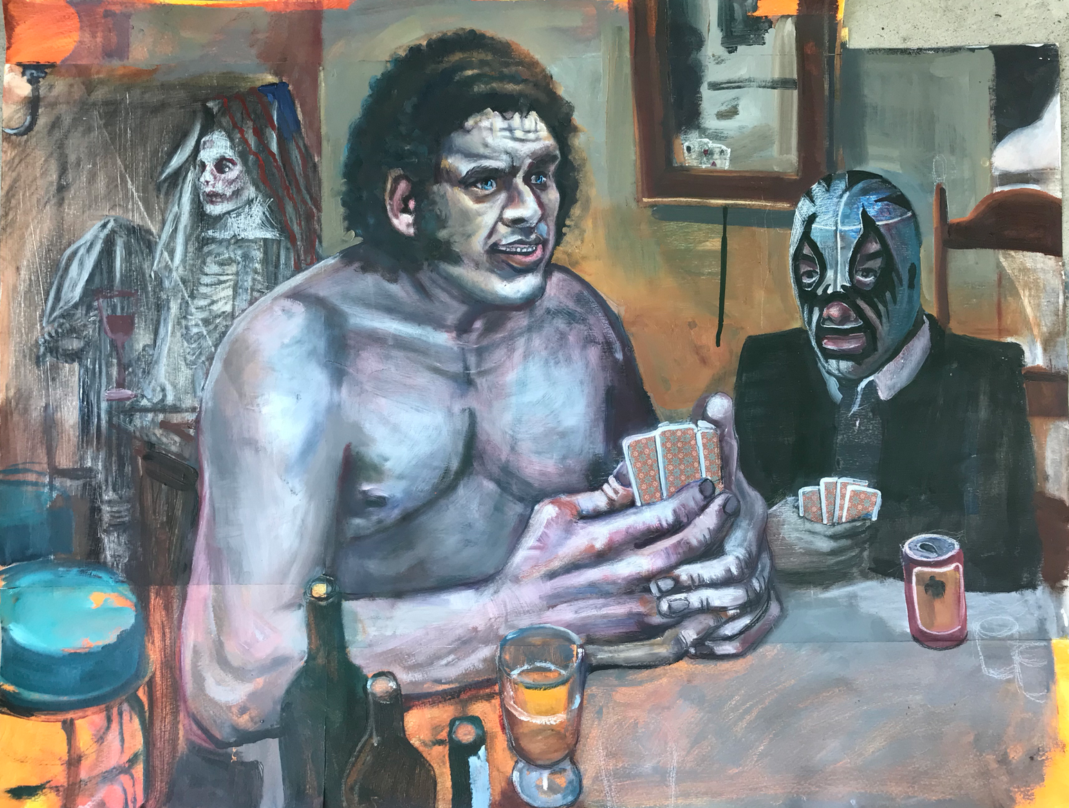 Cards w Andre, 2017-2020
Acrylic and oil on Bristol-paper 25.5" x 33"