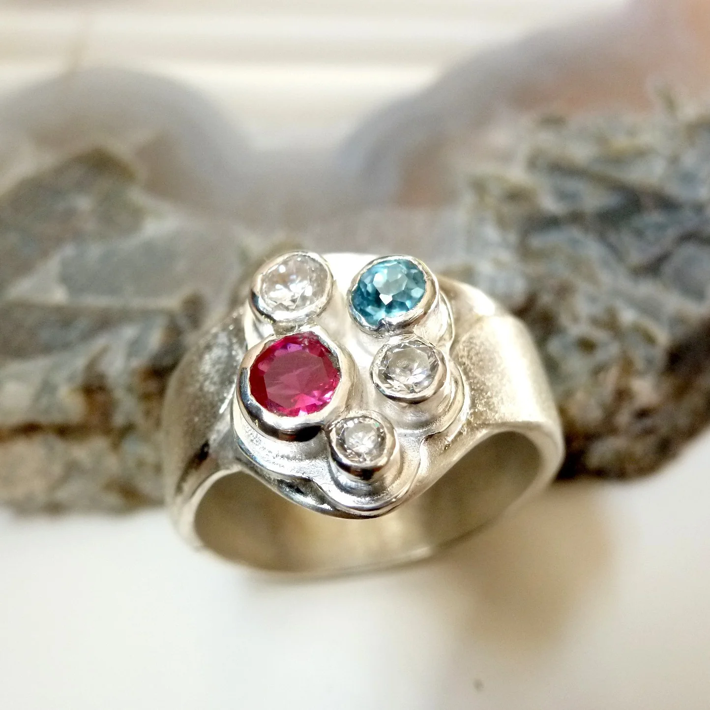Multi-stone Sterling Ring