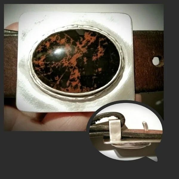 Custom - Mahogany Obsidian Belt Buckle 2