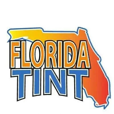 Logo with the text 'Florida Tint' and an outline of the state of Florida in orange and red.