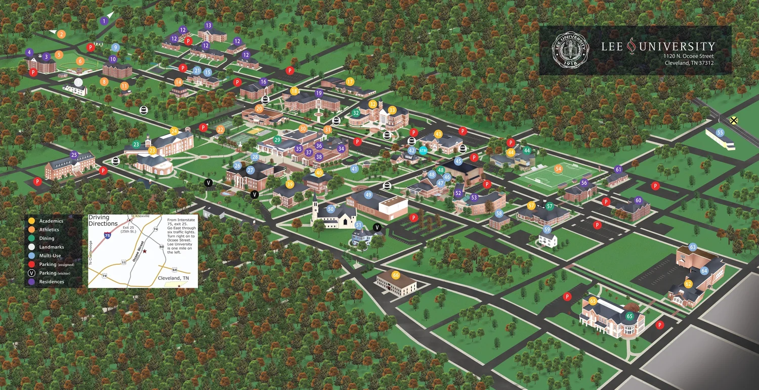 Lee University Campus Map Lee Campus — Design & Illustration