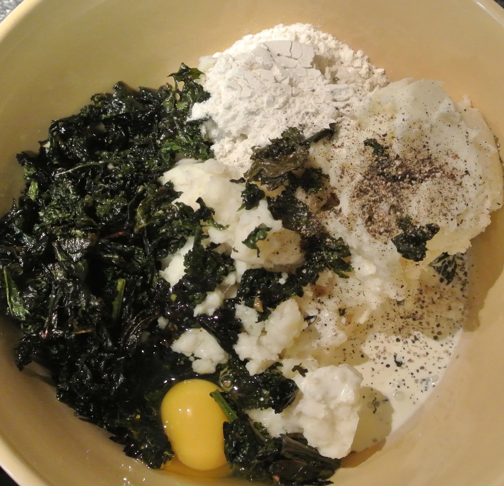 Leftover kale and potatoes make something lovely!