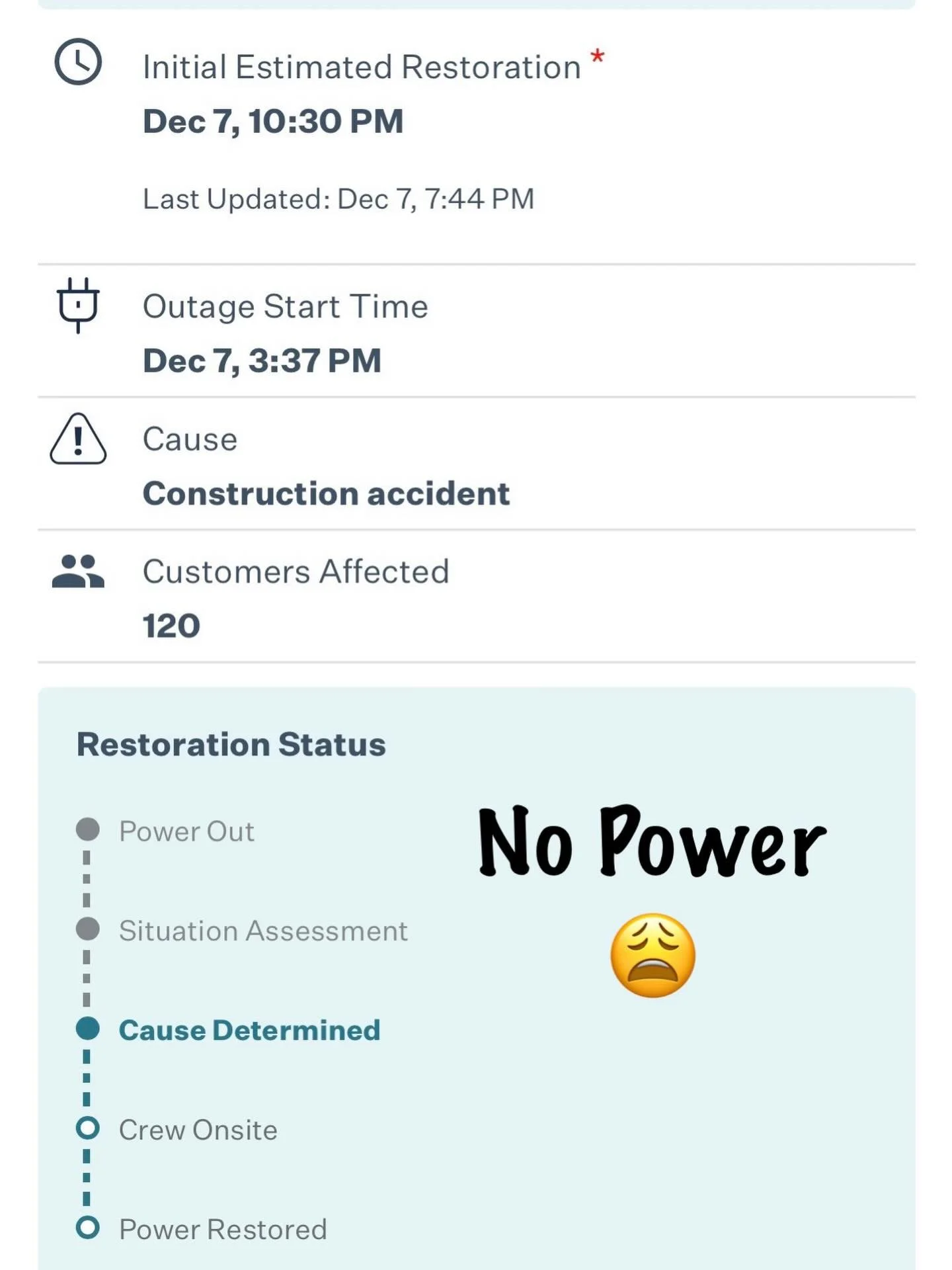 Just a gentle reminder of one of the many reasons we ask for reservations: so we are able to contact you when this happens! We lost power for almost 7 hours last night and had to cancel the dinner 🥺 

Sorry to everyone who was planning on attending!