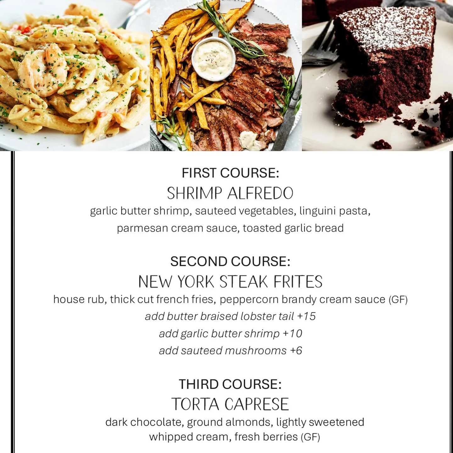 This Saturday, 12/20, is our last Steak Dinner of the year 🥹 We&rsquo;re going out with a pretty fabulous 3-course dinner! Take a peek at all the details and reserve on our website. 

Remember:
- A recommended multi-course Wine Pairing or Whiskey Fl