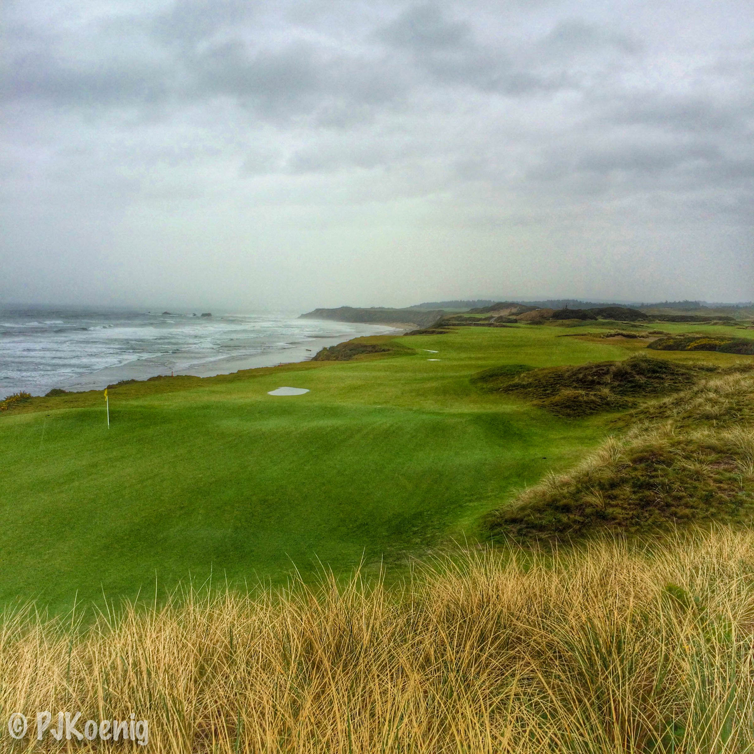One of my favorite days of golfing in the rain. Thanksgiving 2014 at Pacific Dunes. I was the only golfer on the course.