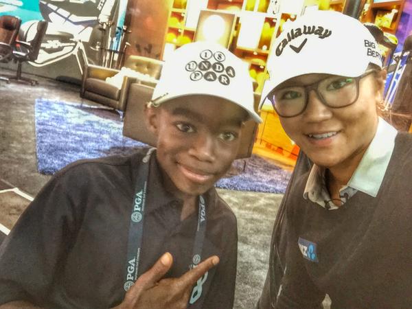 Matty poses strong with the World #1, Lydia Ko