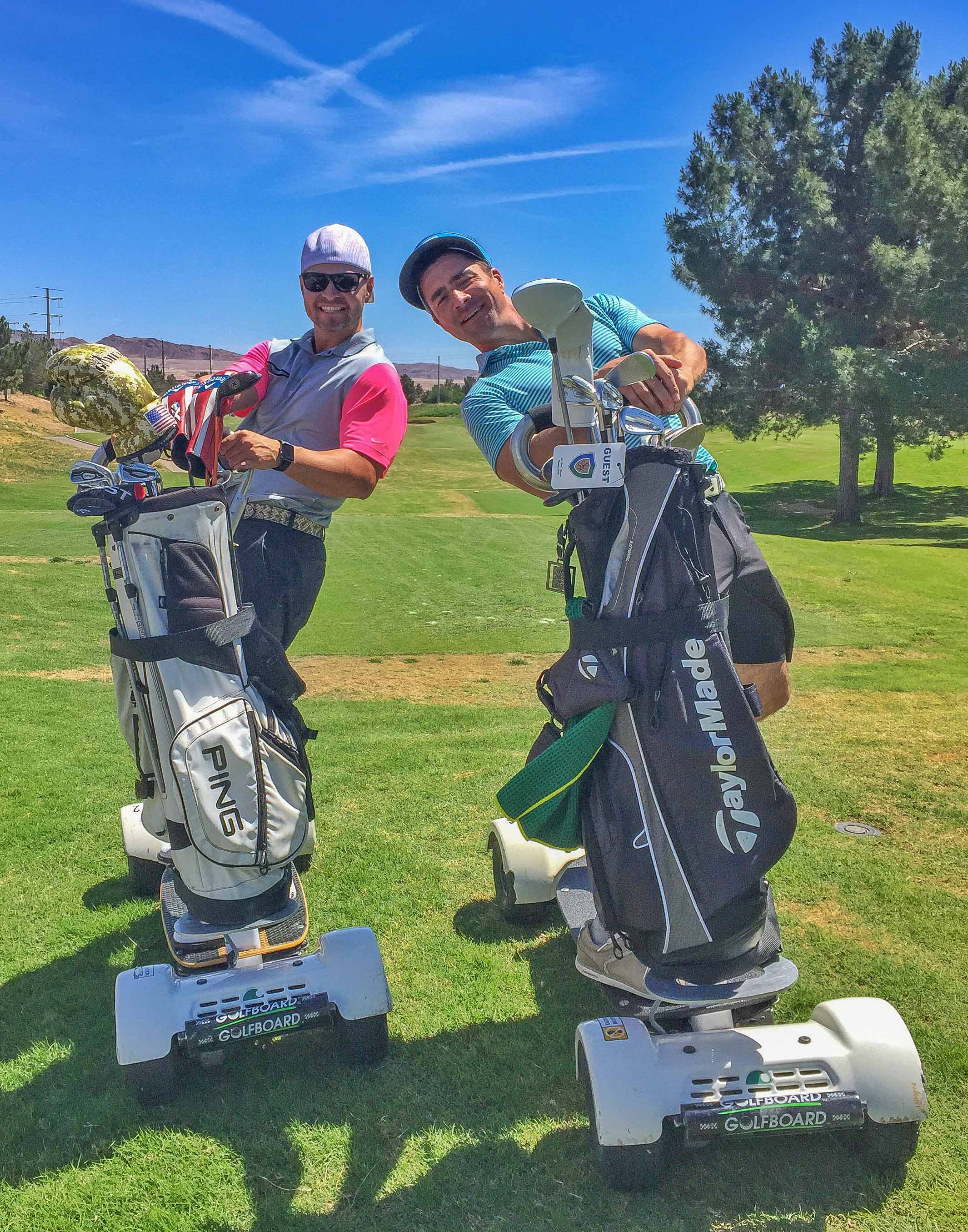 Cody and I demonstrate Tony Hawk type prowess on the GolfBoard