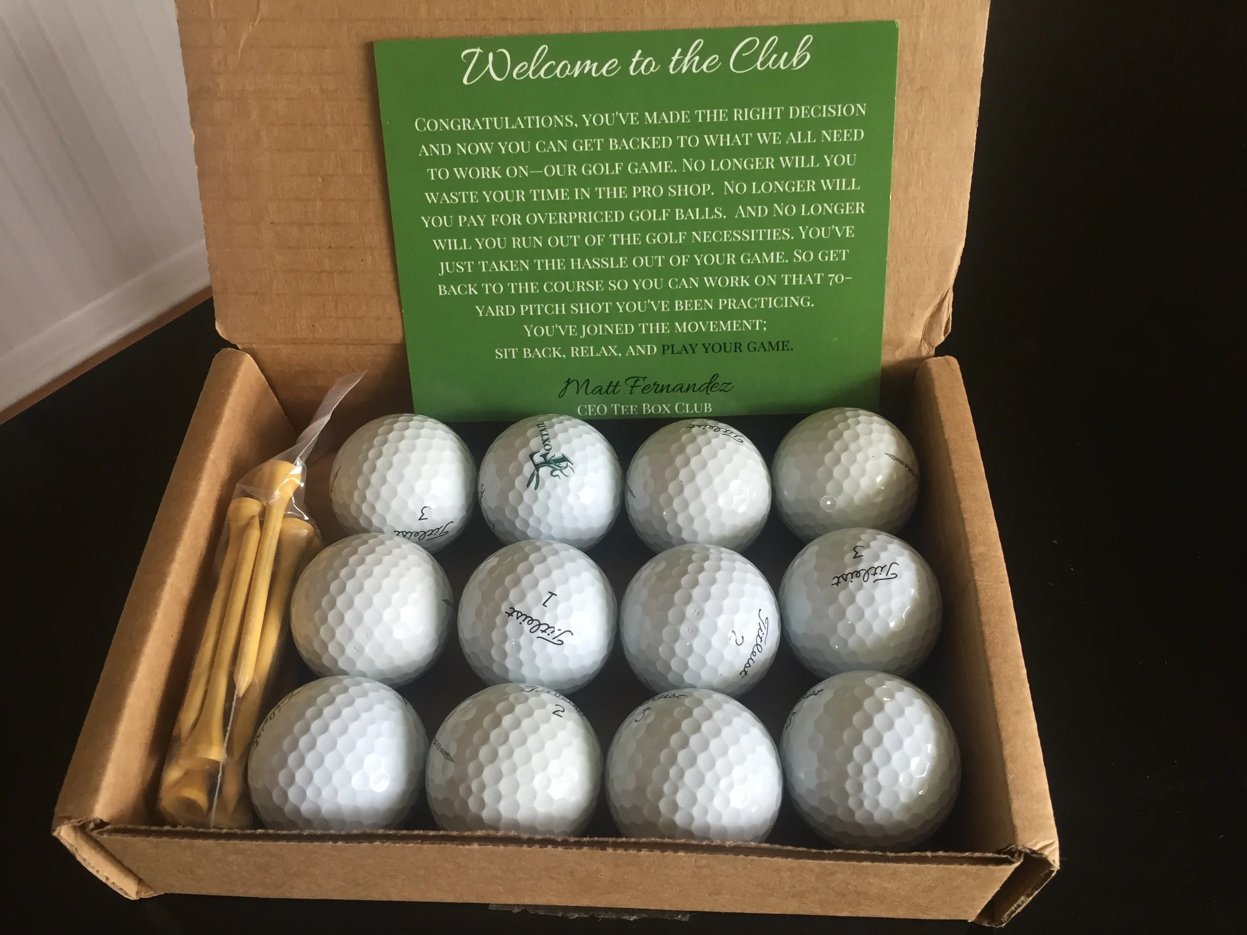 The first arrival of the box from Tee Box Club
