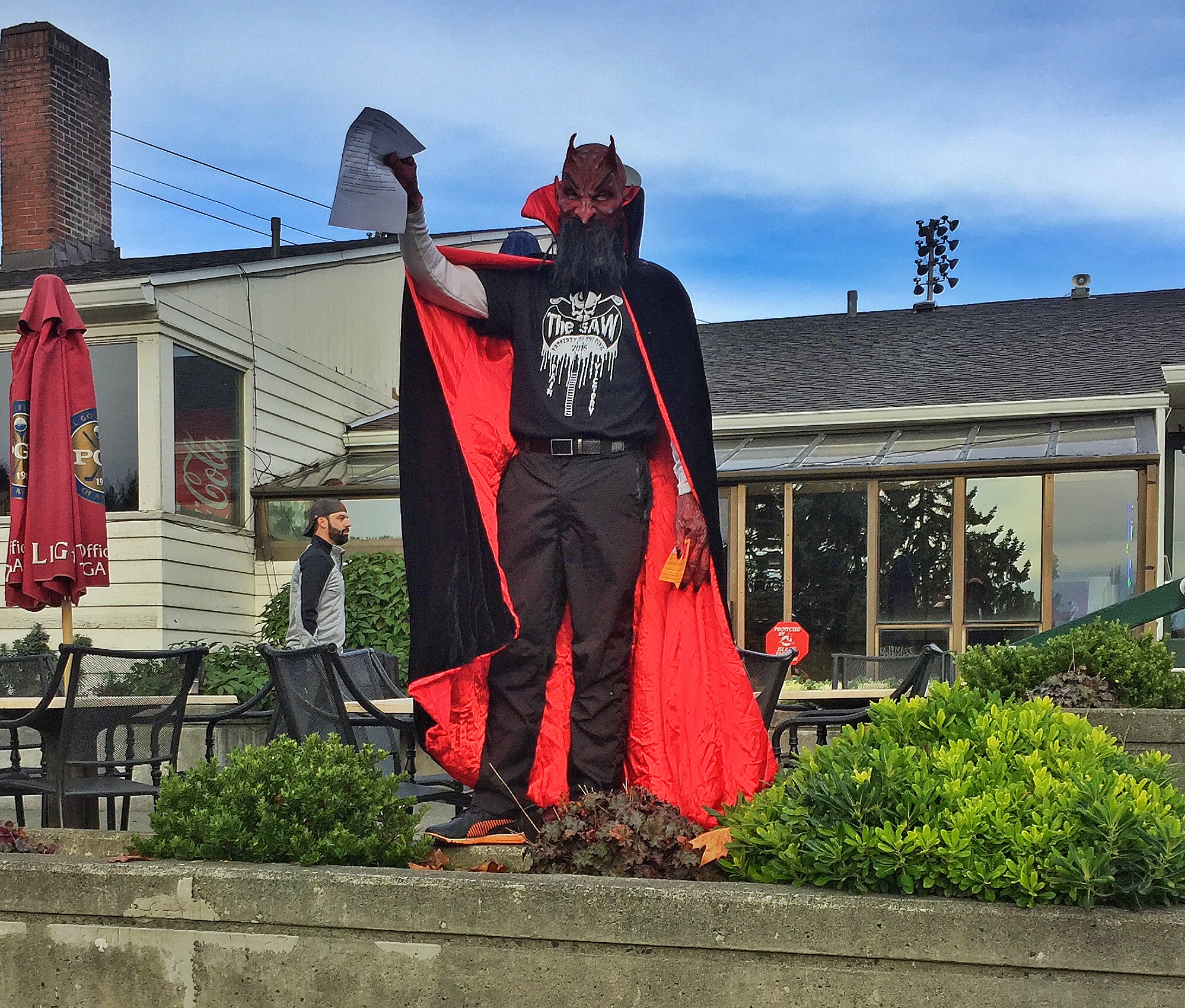 The Devil himself (PGA Professional Colin Gants) kicks off the tournament. The Devil's main rule: No whining in Hell.