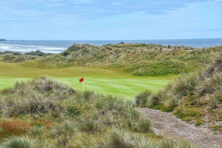 The difficult 5th at Bandon Dune s is one of the best holes on the property.