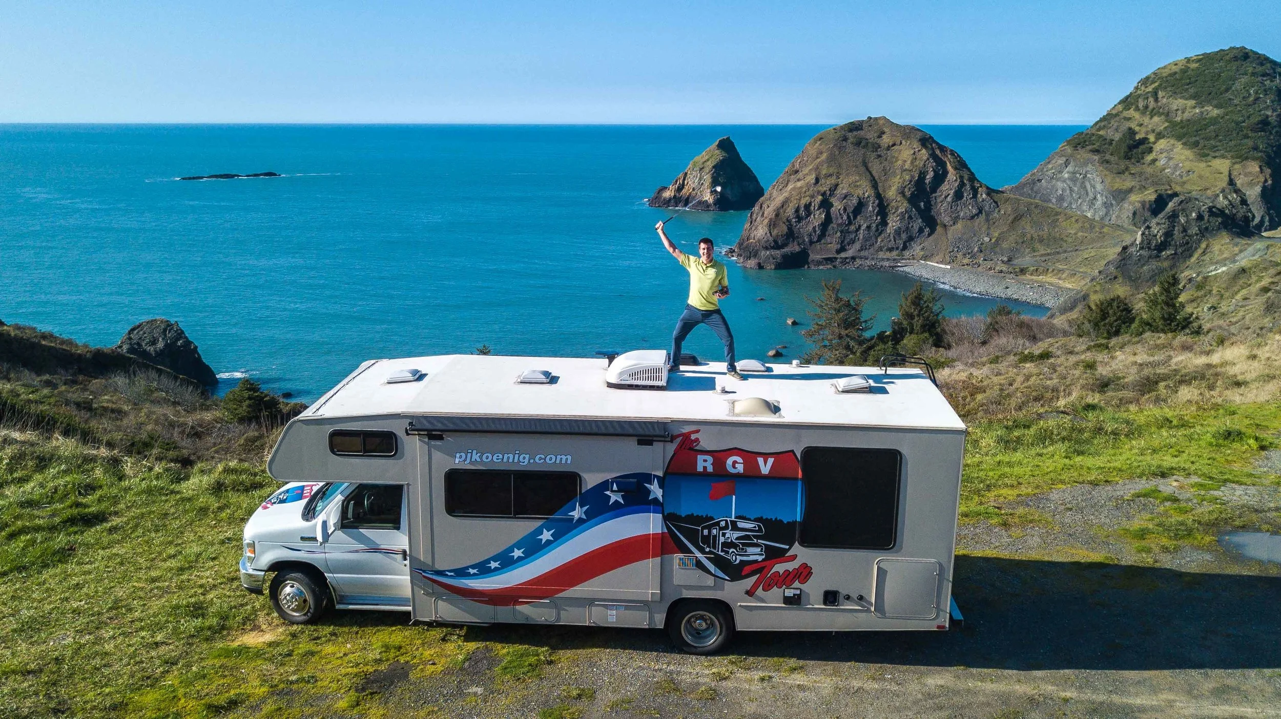 The outward journey on the coast of California in Feb 2018.