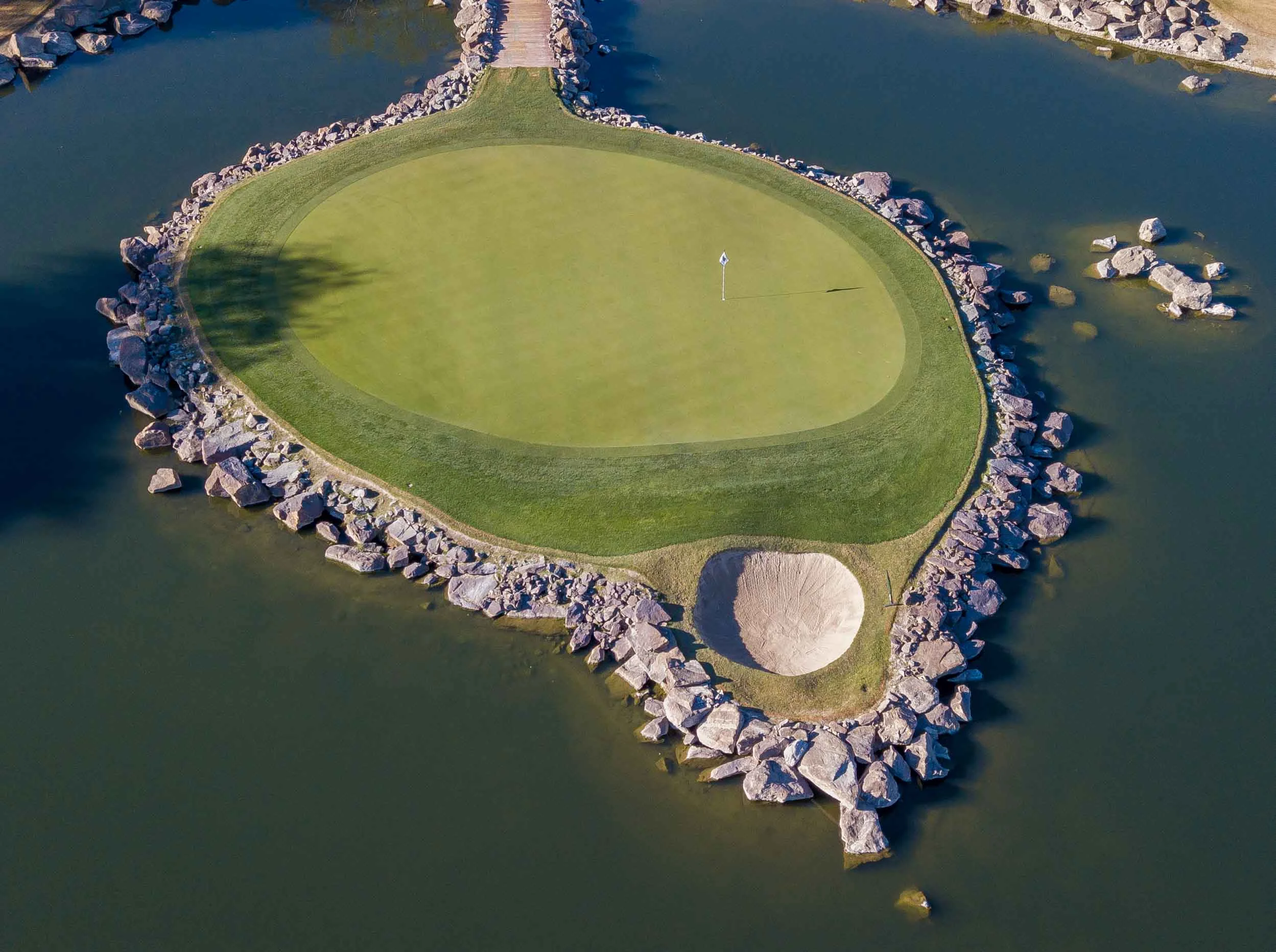 The "Alcatraz" hole at PGA West's Stadium Course