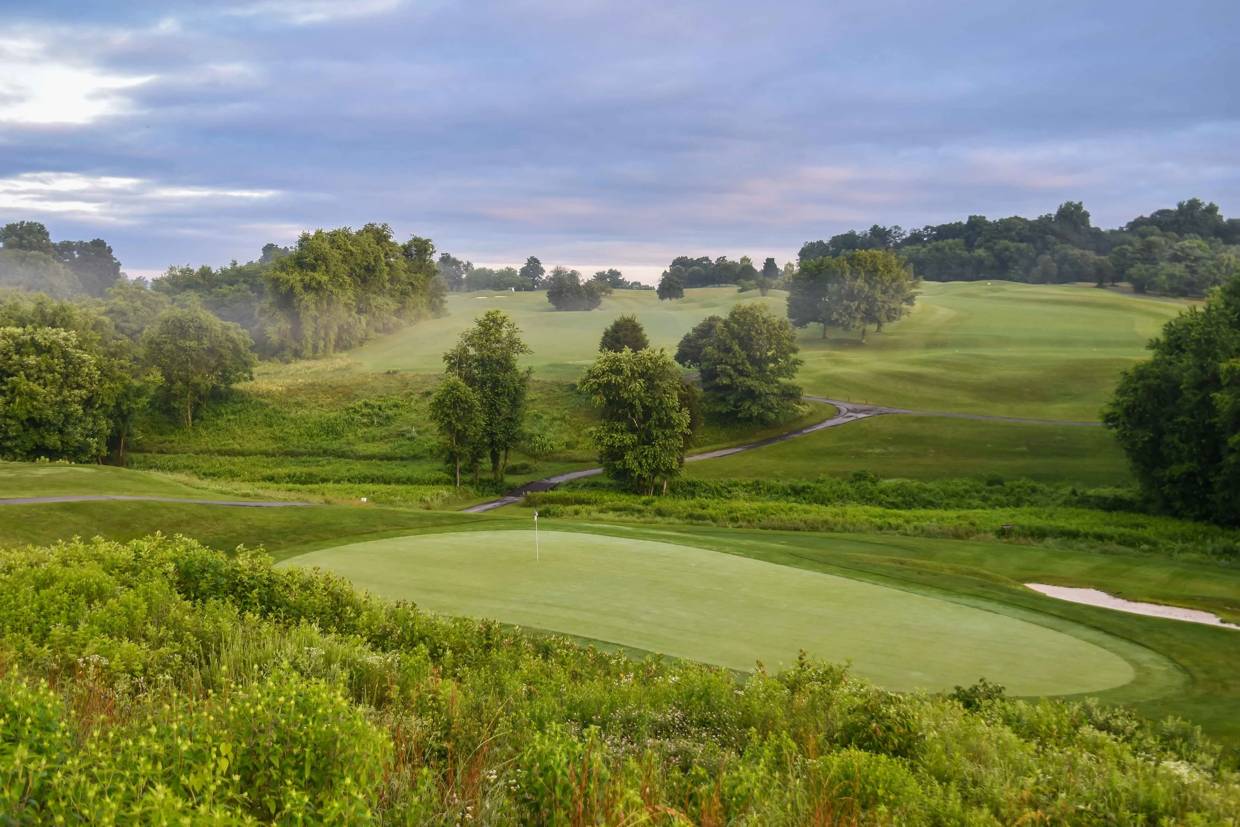 The view on 18 before the 1st tee shot was struck