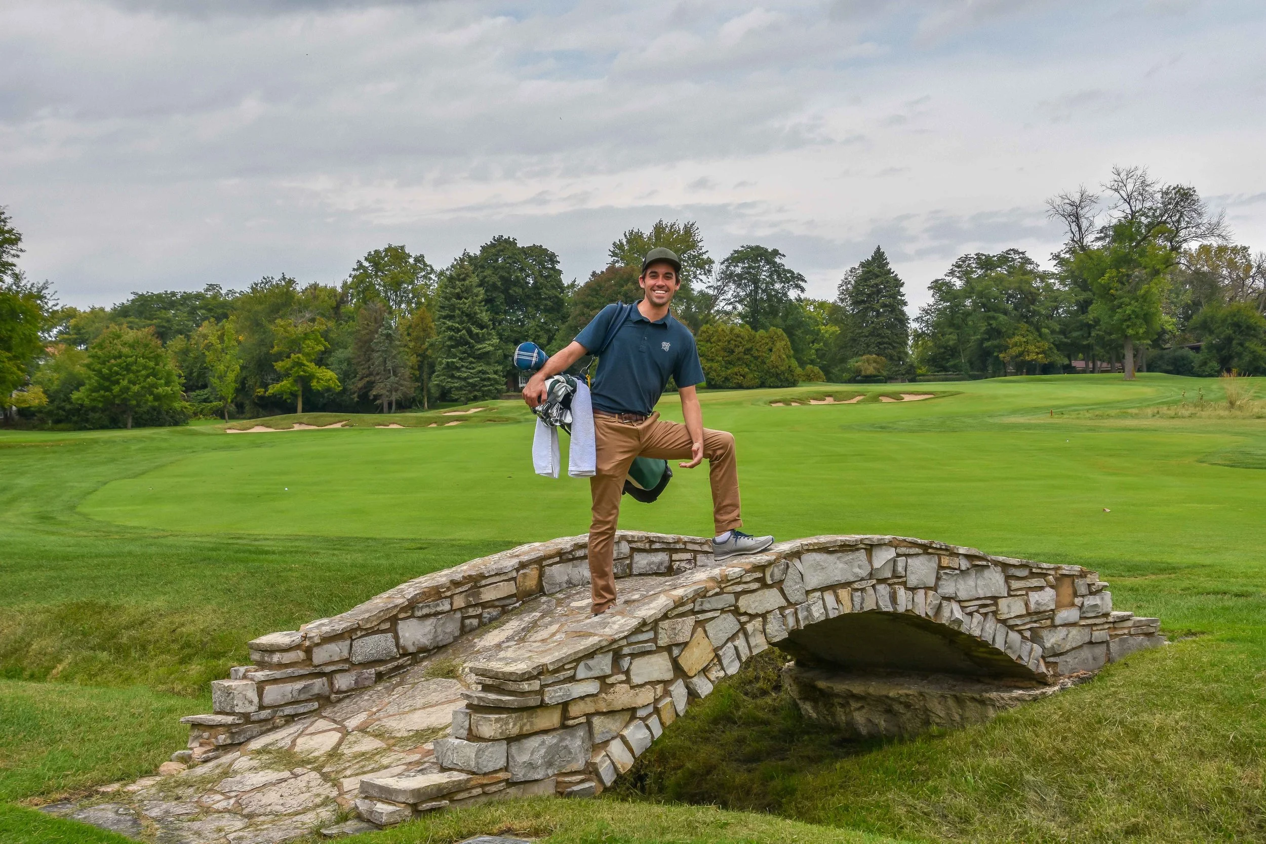 Here we see a familiar pose from Mattt Considine on the 2nd hole of Flossmoor Country Club