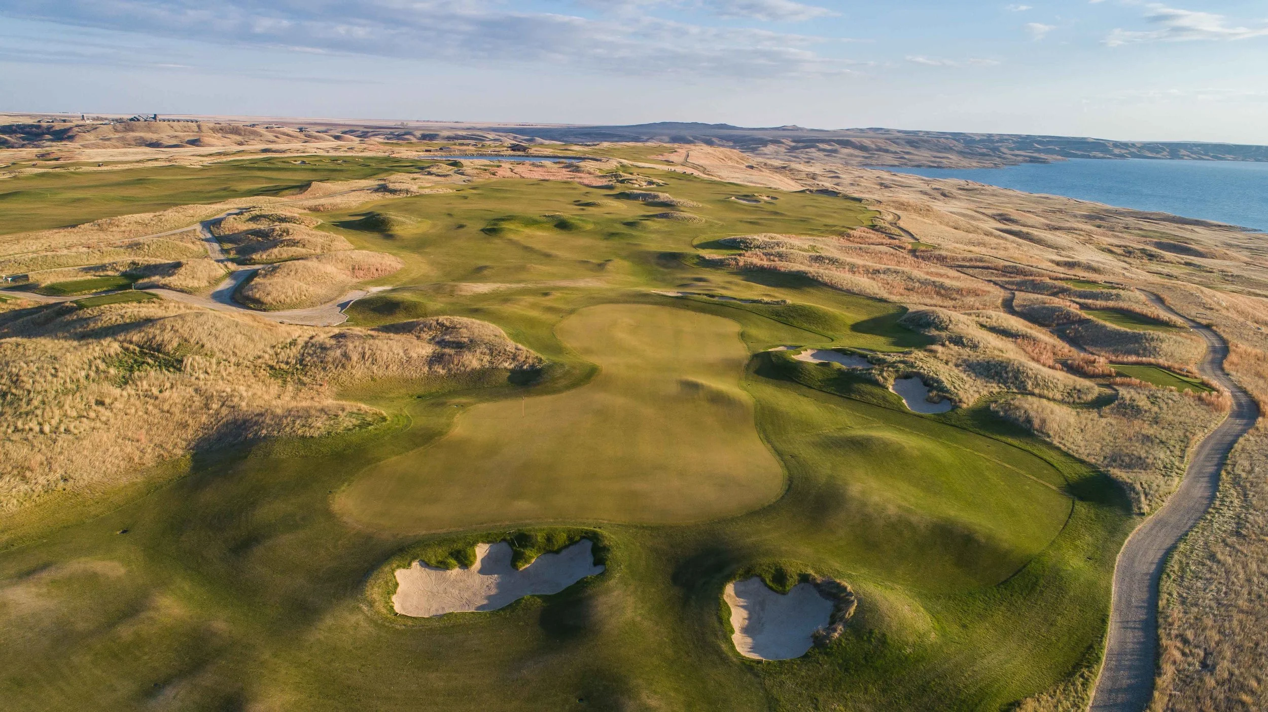 The double green on the front nine of Sutton Bay