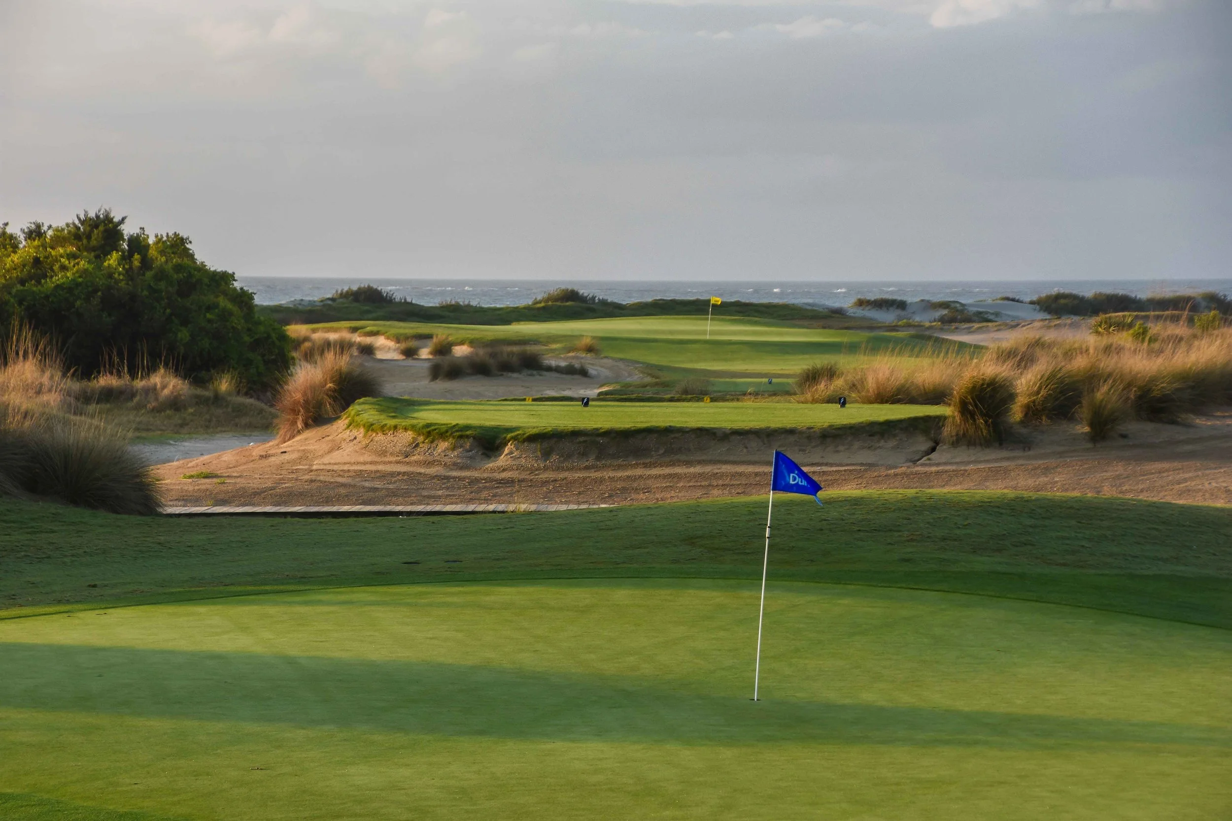 The 17th green leads you right into the finishing 18th hole on the Links course.