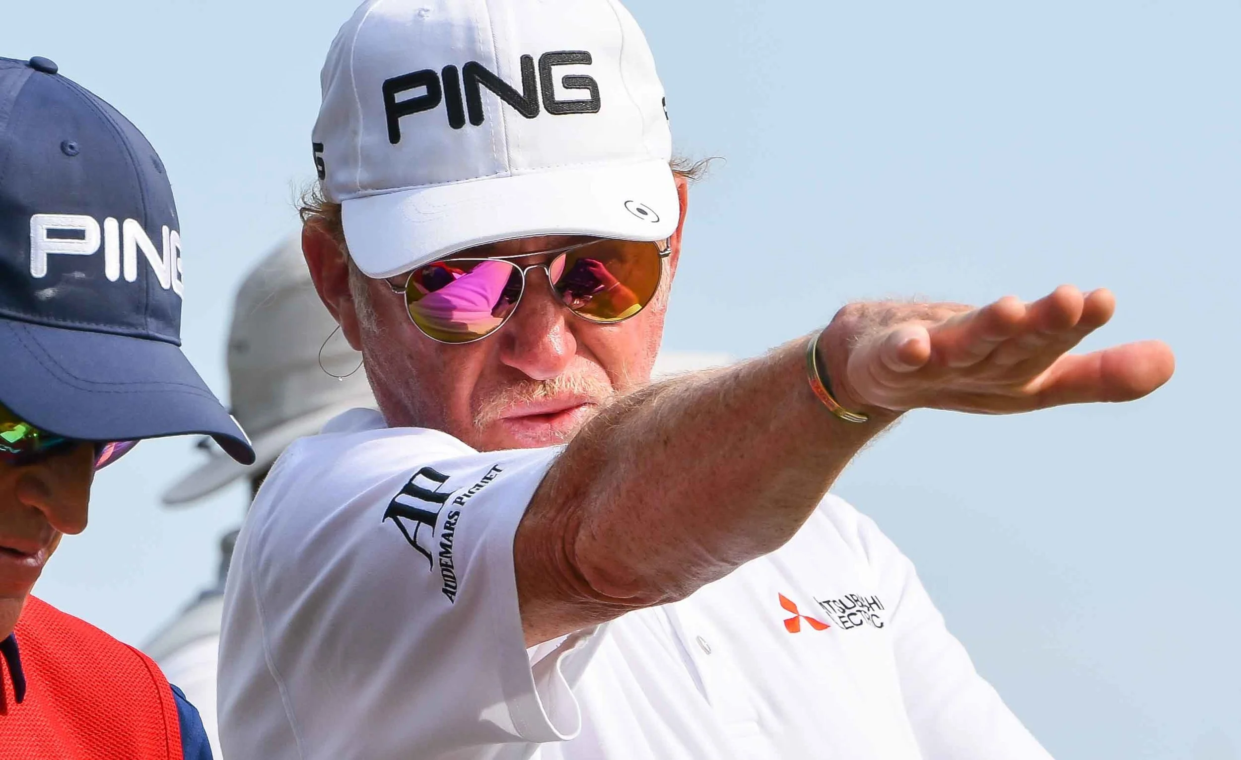 Jimenez mentally prepares himself to hit a laser beam down the left side of the fairway.