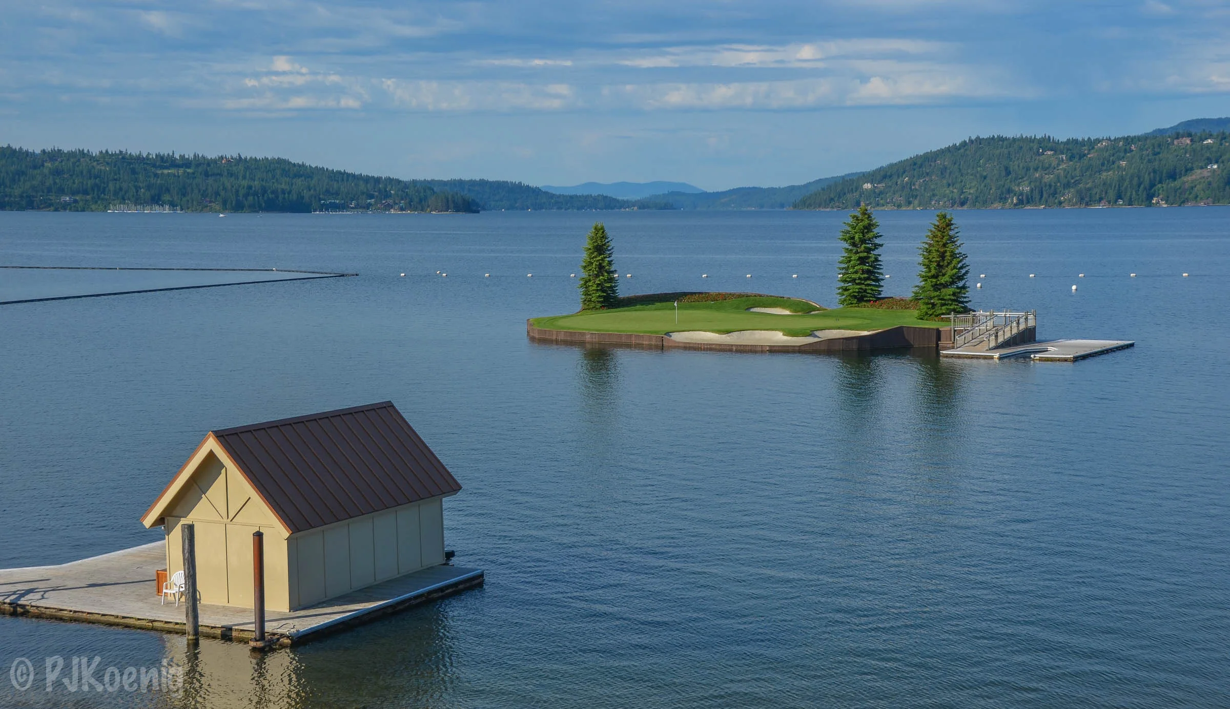The floating 14th at the Coeur D’Alene Resort Course.