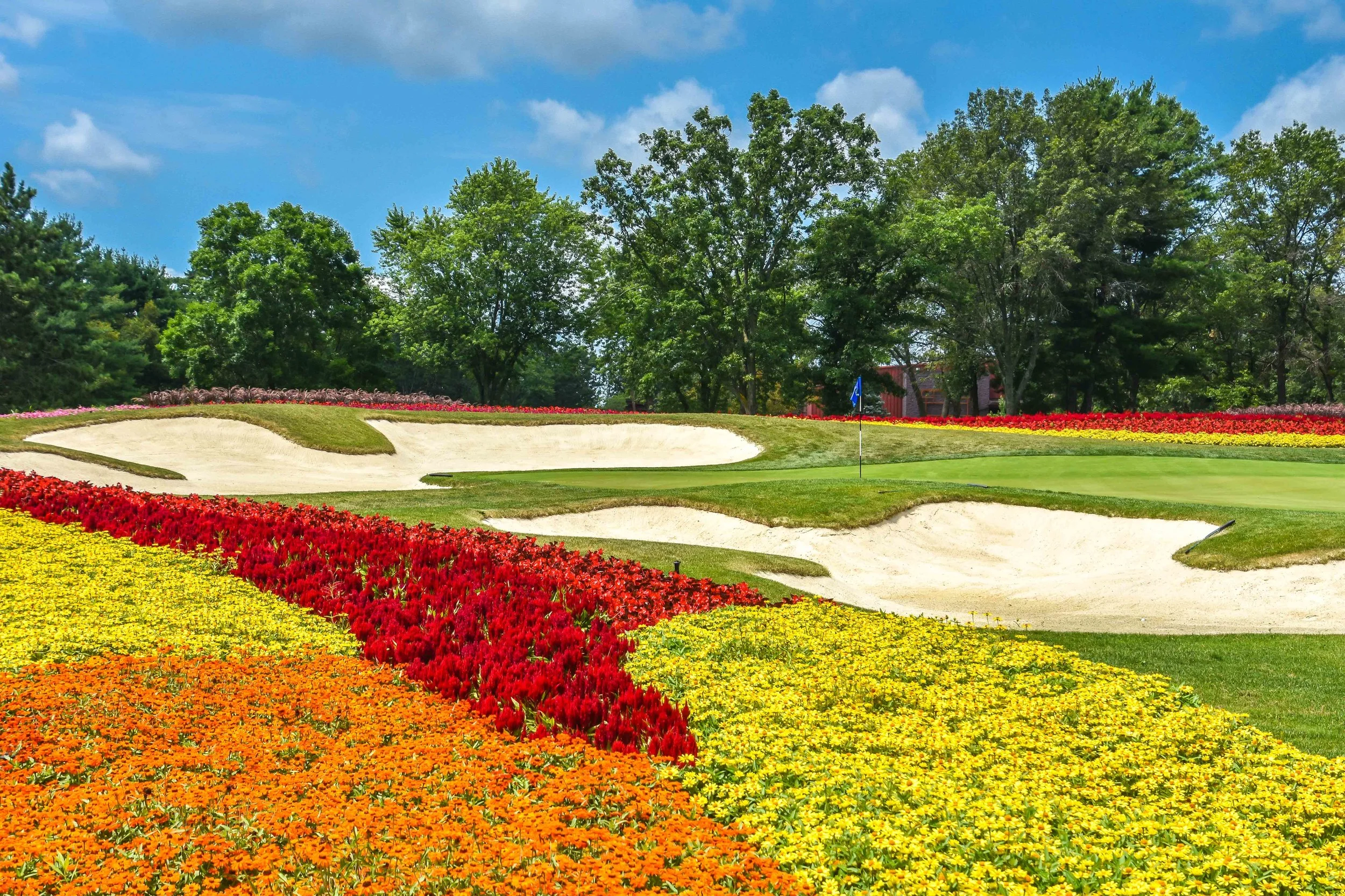 The flower hole at Sentry World features a new floral design each year.