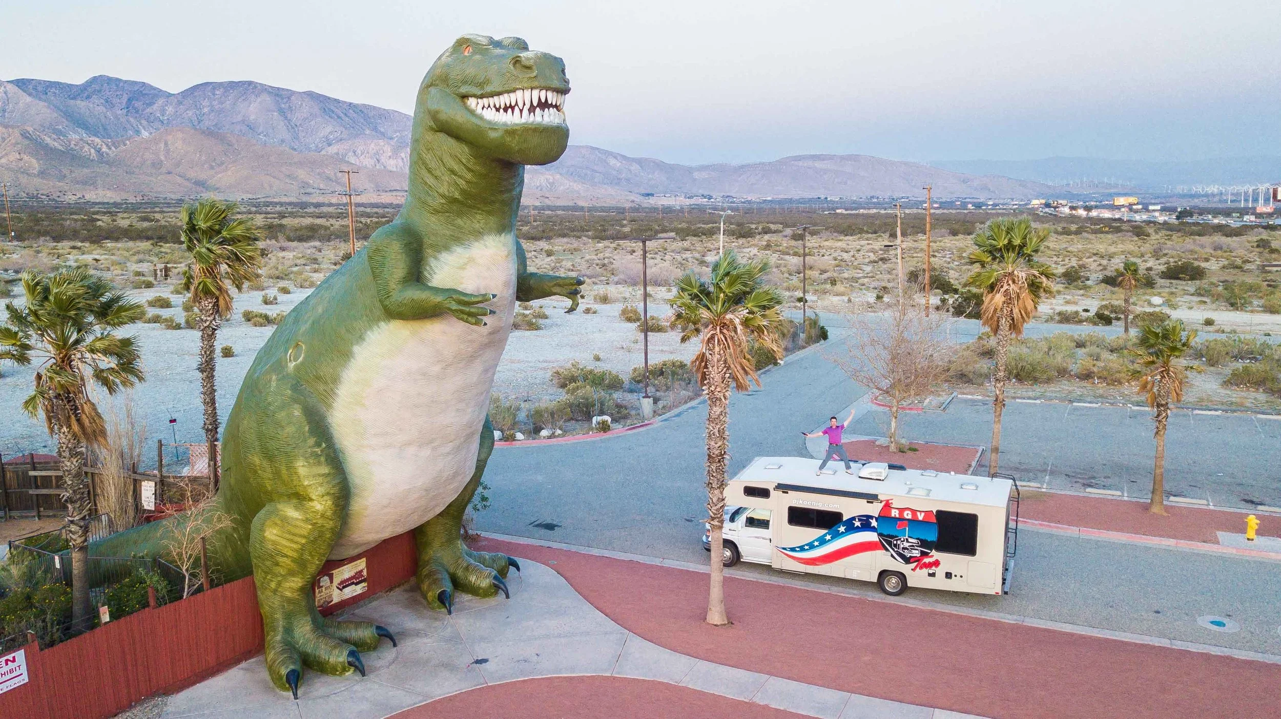 The RGV Tour visits the Cabazon Dinosaurs from Pee Wee’s Big Adventure.