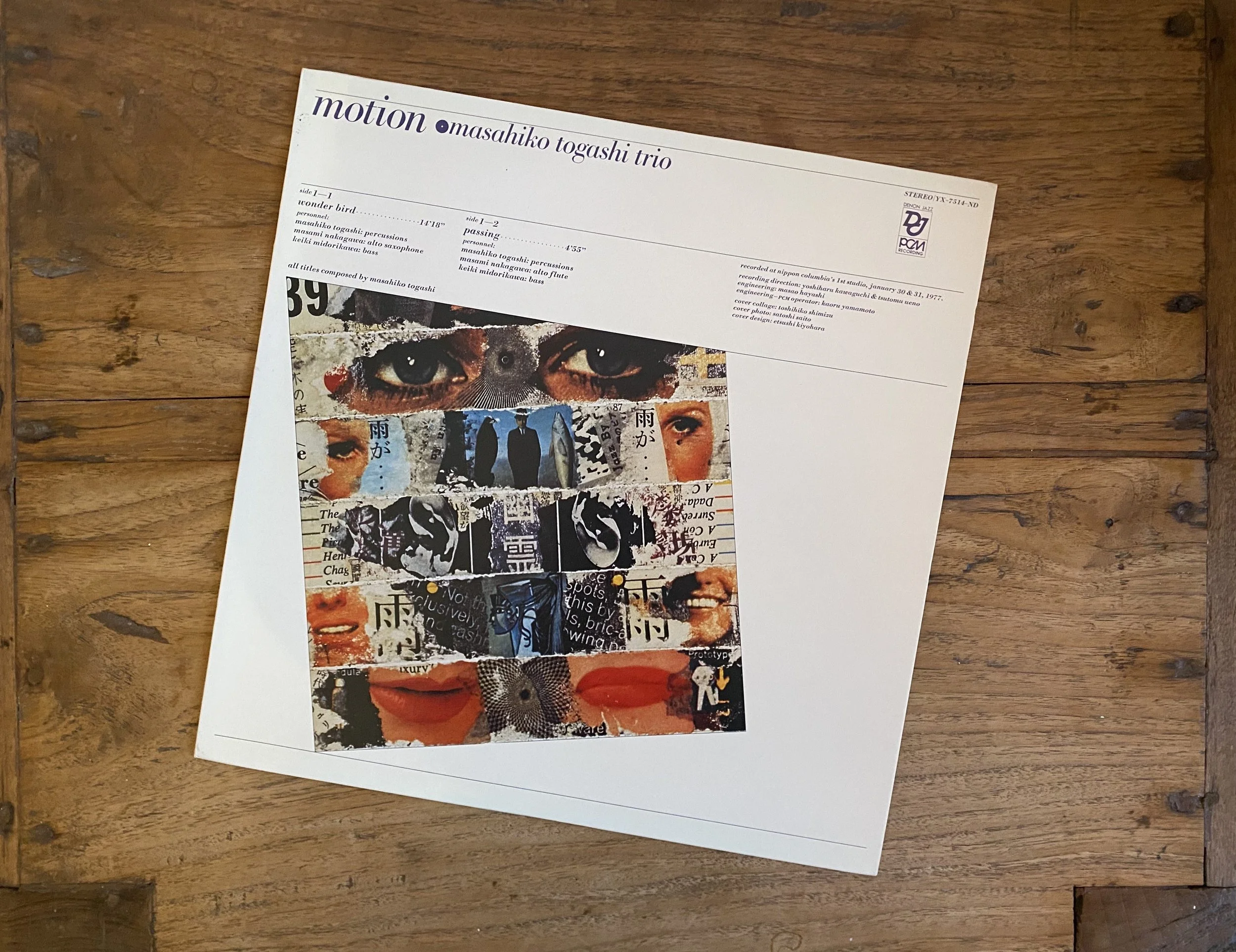 ”Motion” by The Masahiko Togashi Trio on Denon Jazz YX-7514-ND