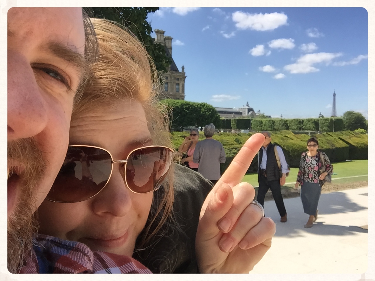 Our first sighting of the Eiffel Tower!